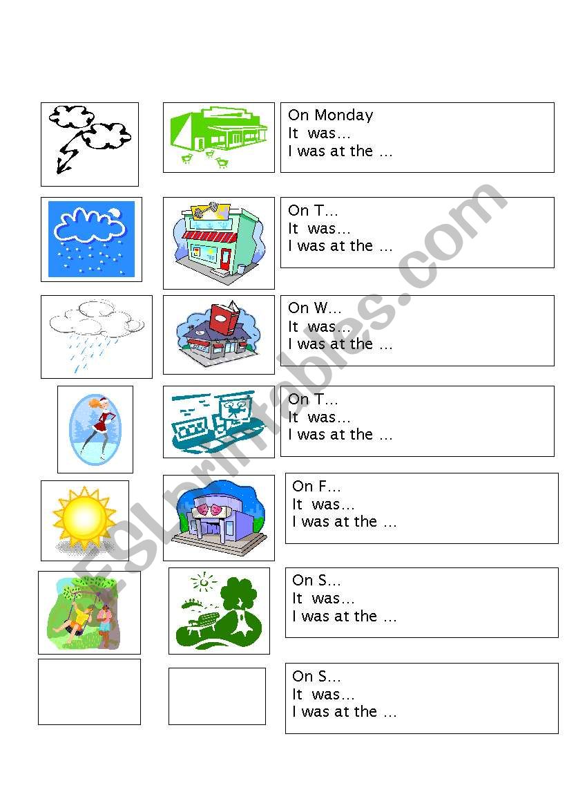 Weather and shops worksheet