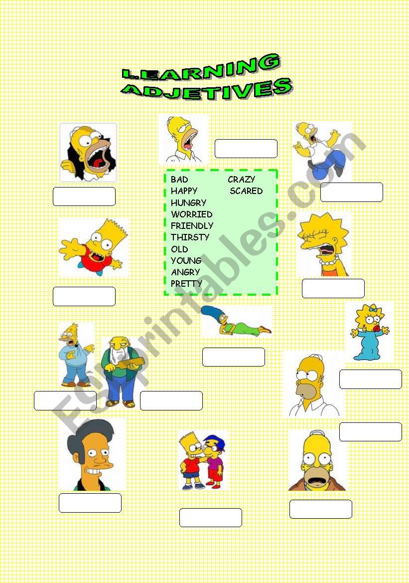 Learning adjetives with the Simpsons