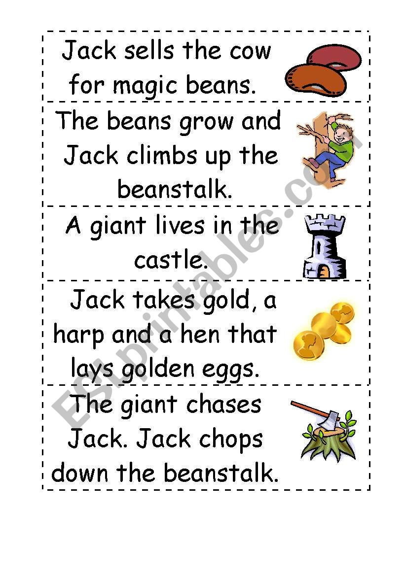 Jack and the beanstalk story word order