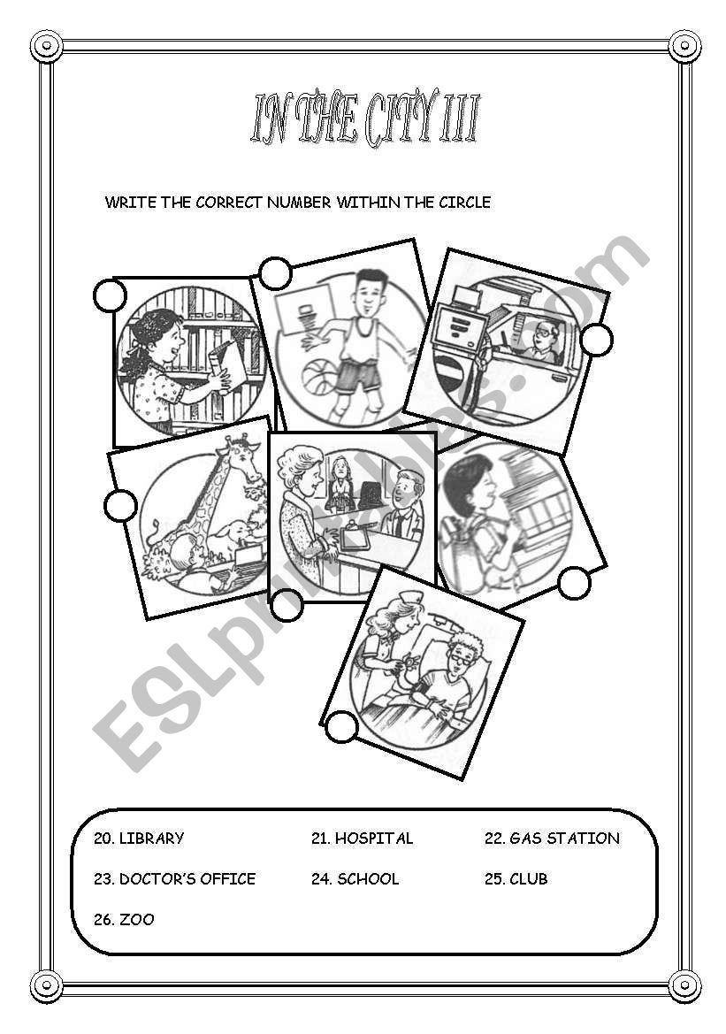 IN THE CITY (5TH PART) worksheet