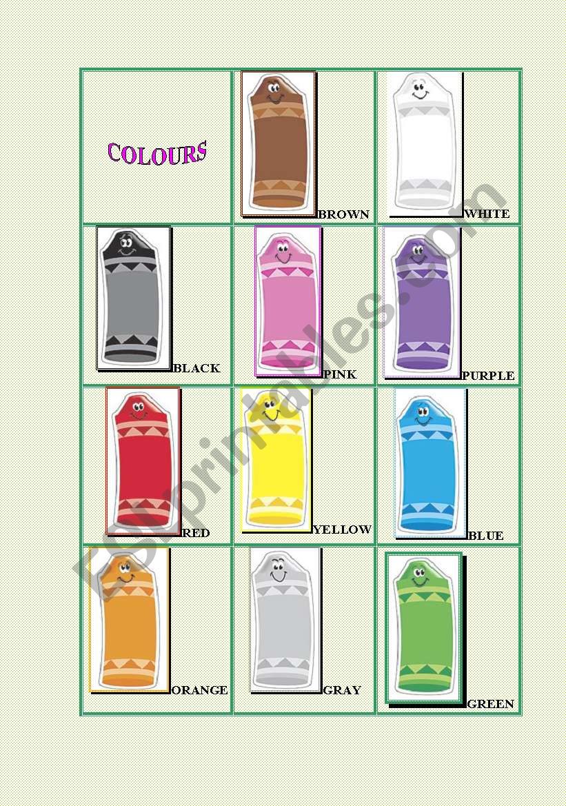 colours worksheet