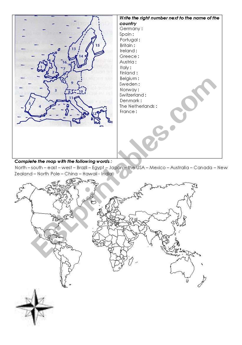 printable geography worksheets
