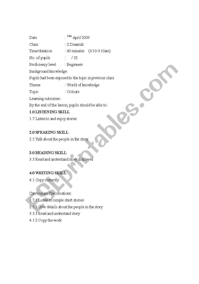 article worksheet