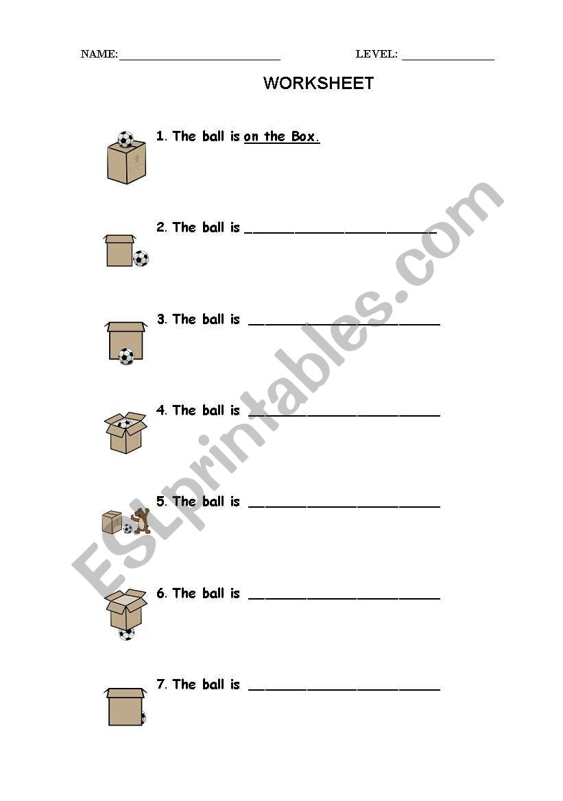 PREOSISTION WORKSHEET worksheet