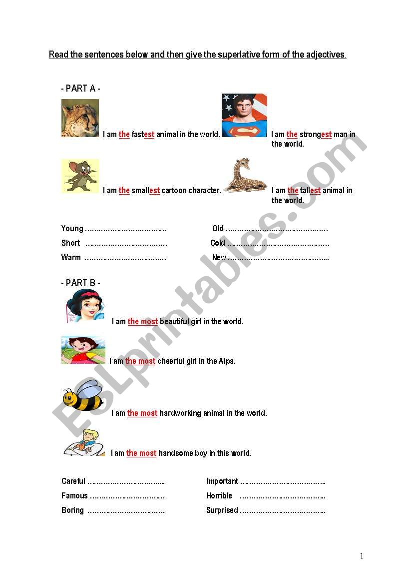 Superlatives1 worksheet