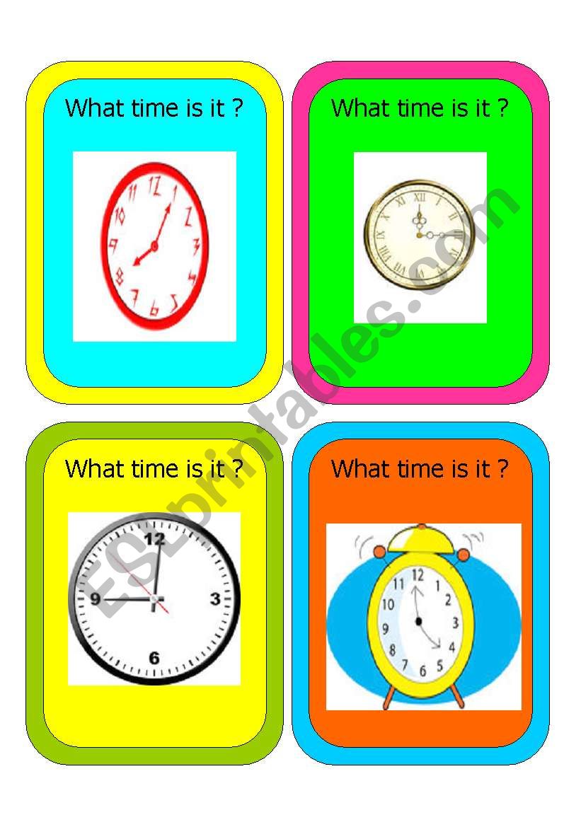 cards to lear the time n 2 worksheet