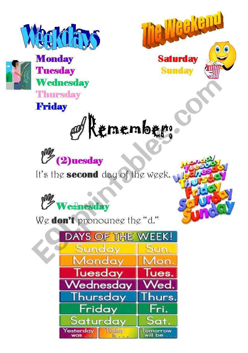 The Days of the Week worksheet