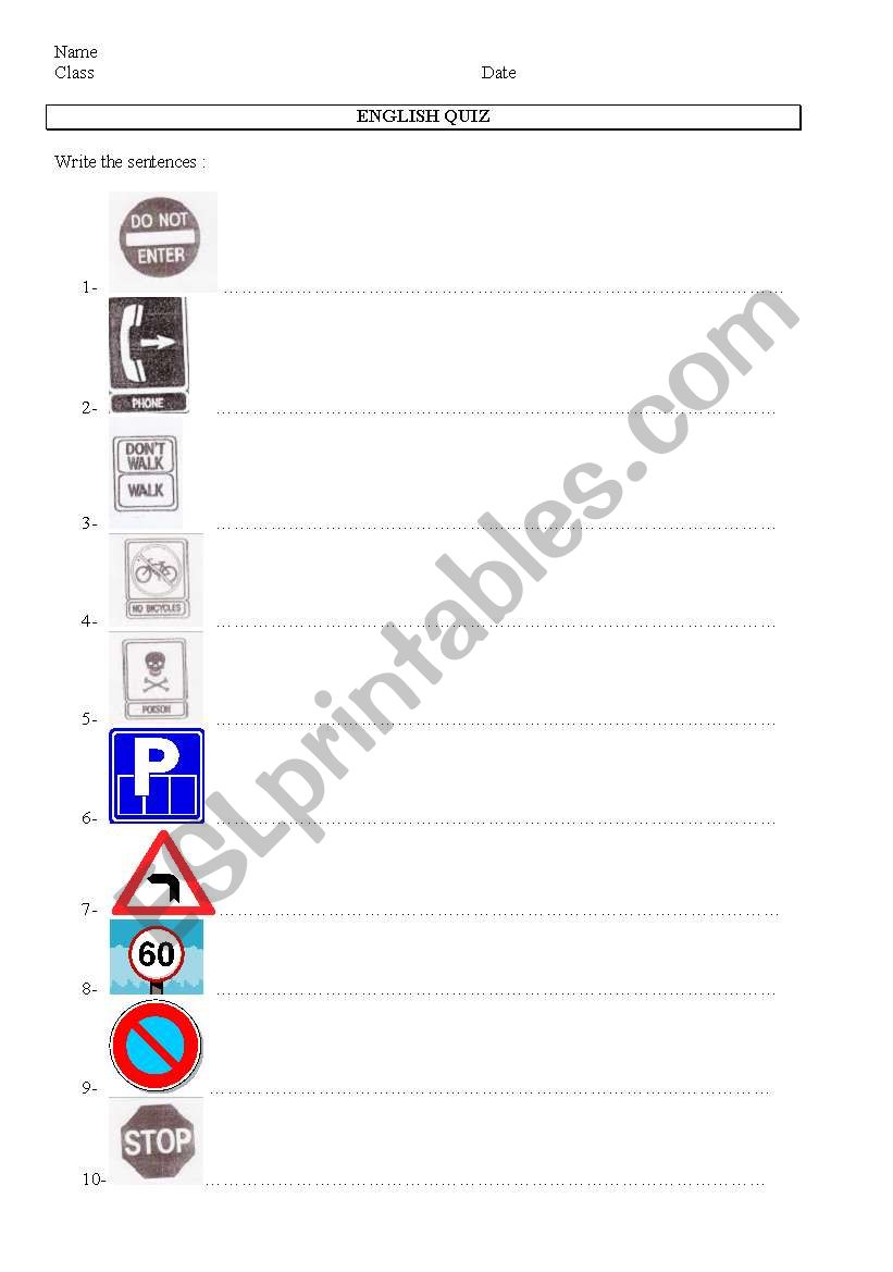 the highway code worksheet