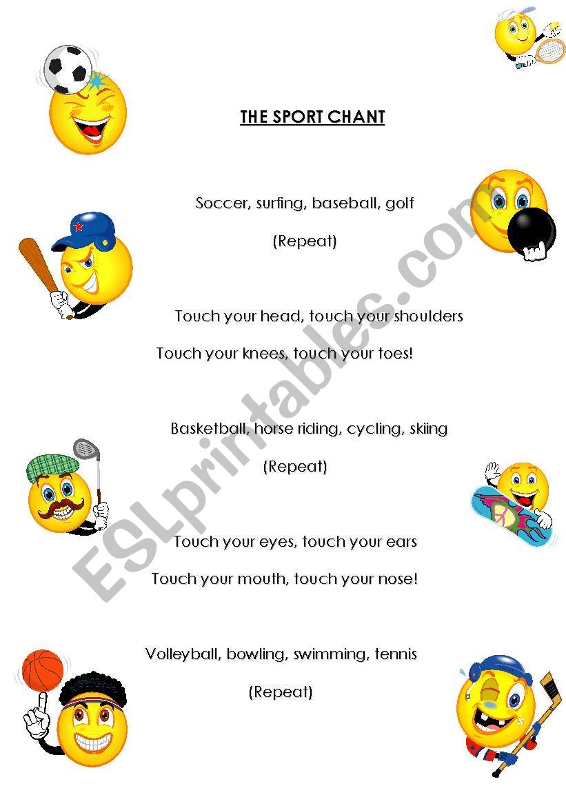 sport chant worksheet