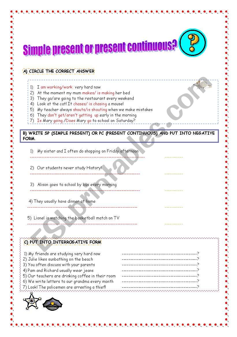 Simple present or present continuous?