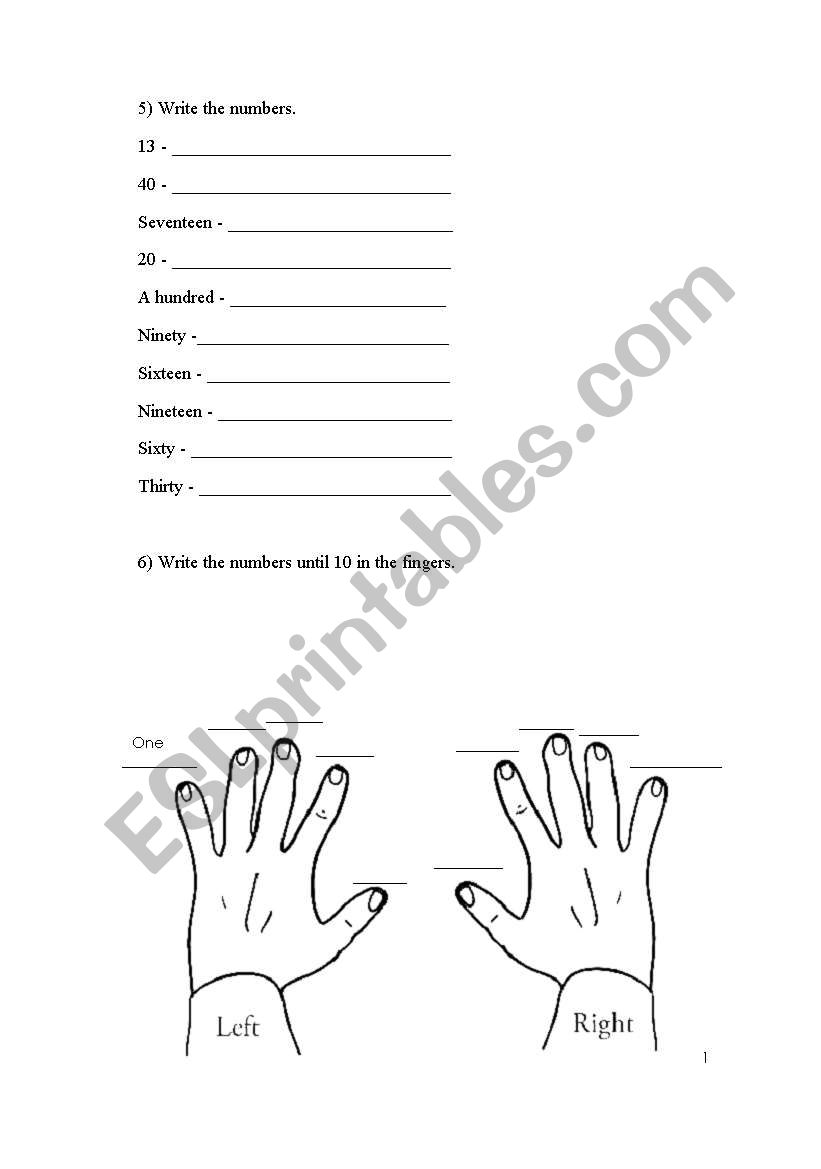 Nice exercise about numbers worksheet