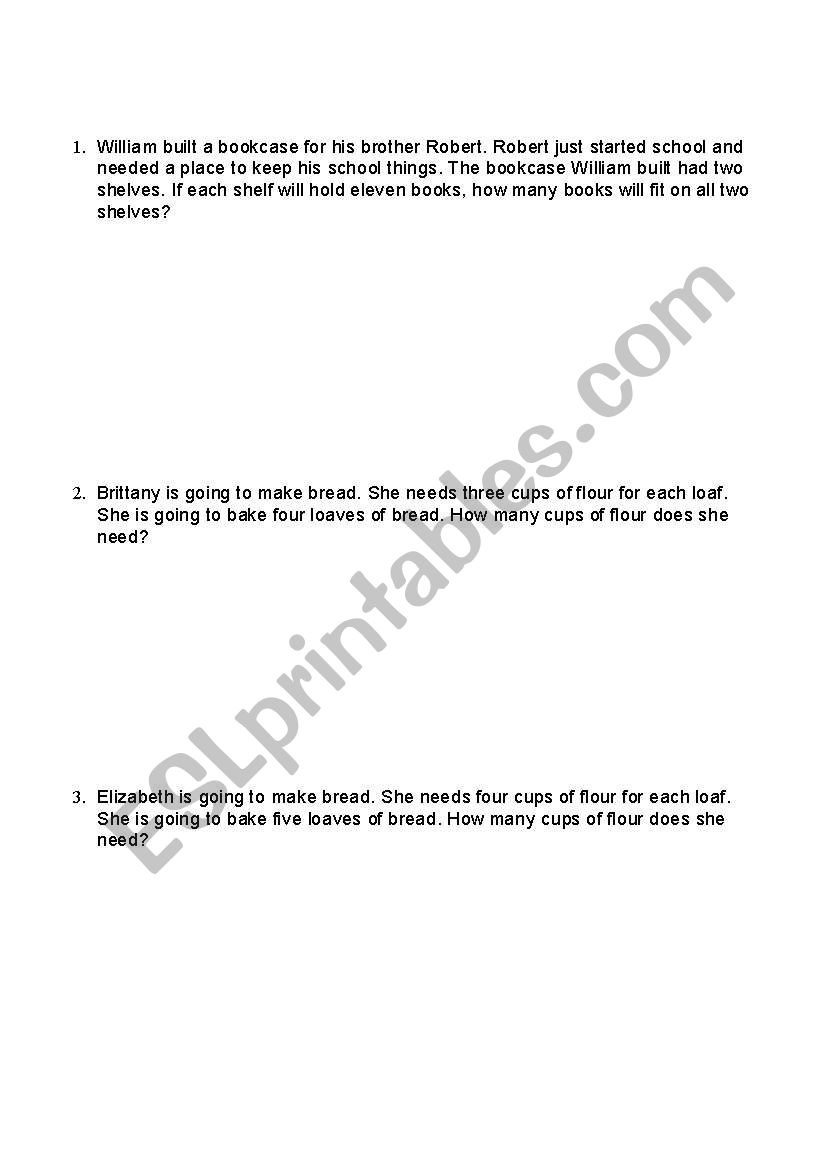 Multiplication and Division Problems