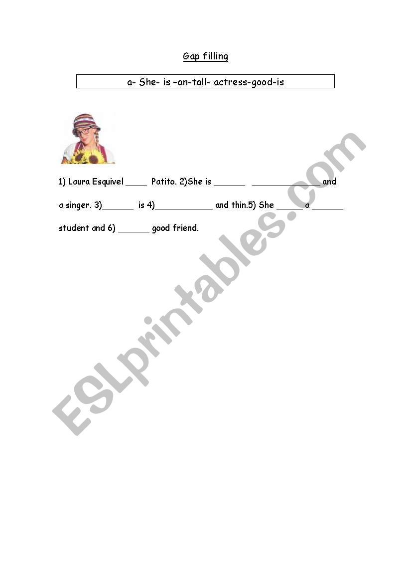 Patito Feo Gap Filling worksheet