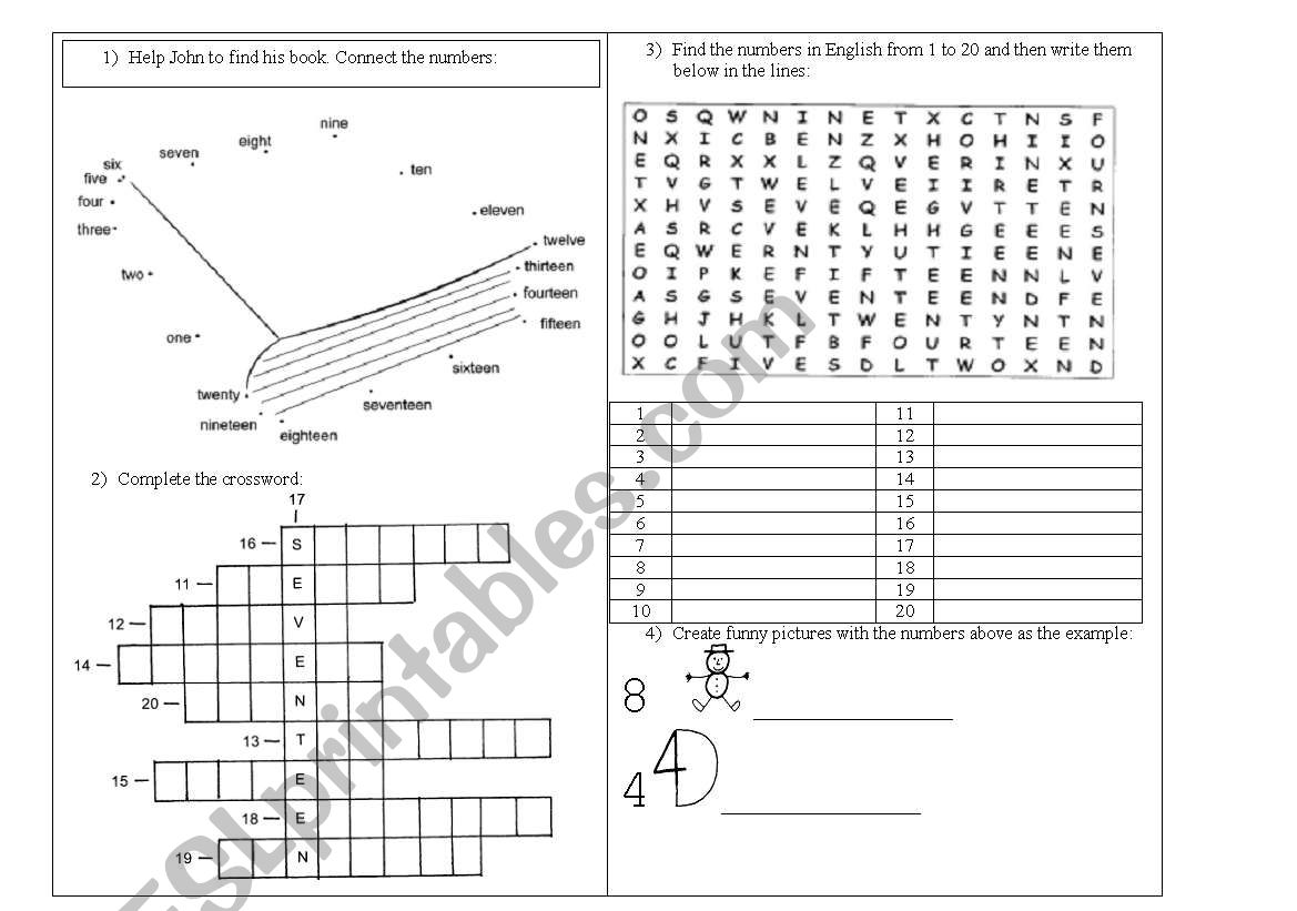 Numbers worksheet