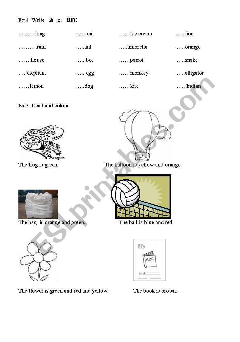 Picture and Letters Elementary Worksheet 3/3