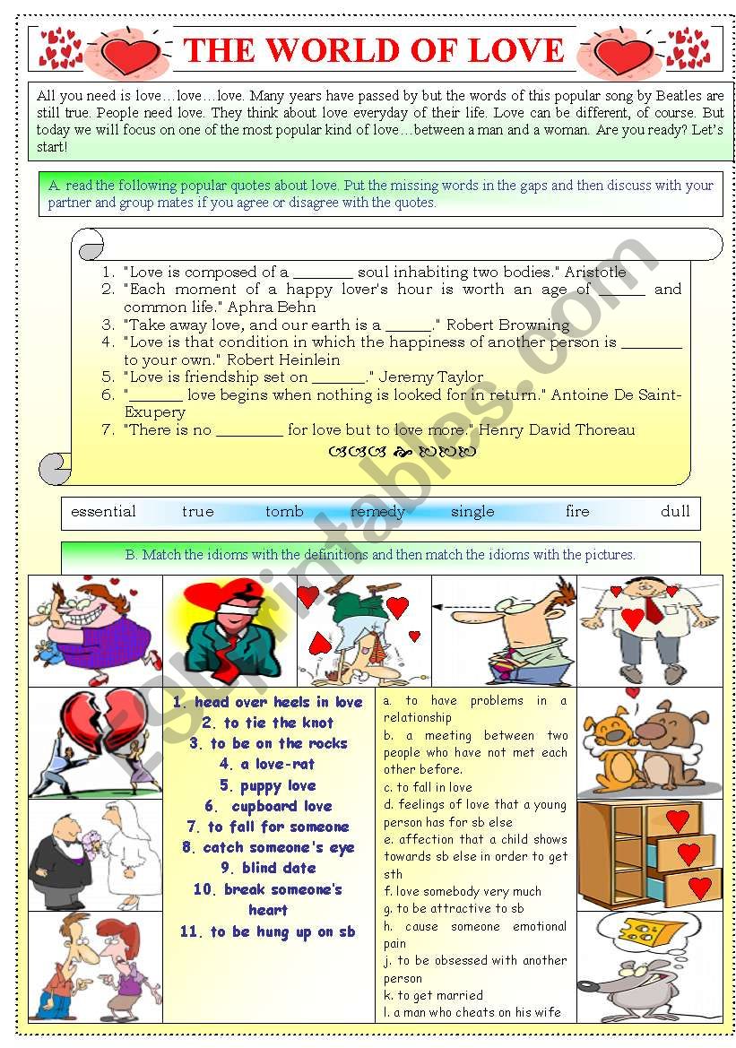 The World of Love worksheet