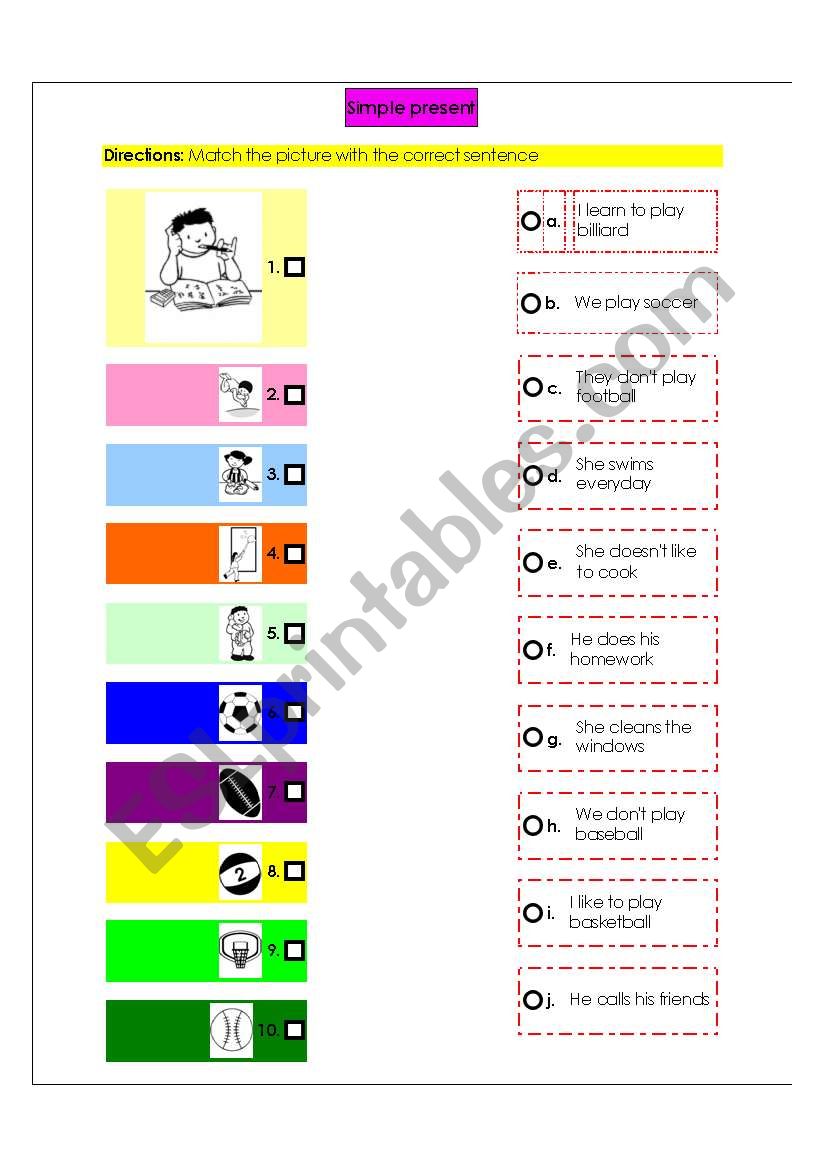 simple present worksheet