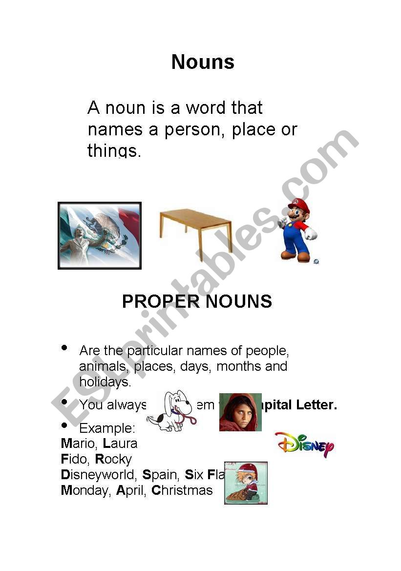 Nouns worksheet