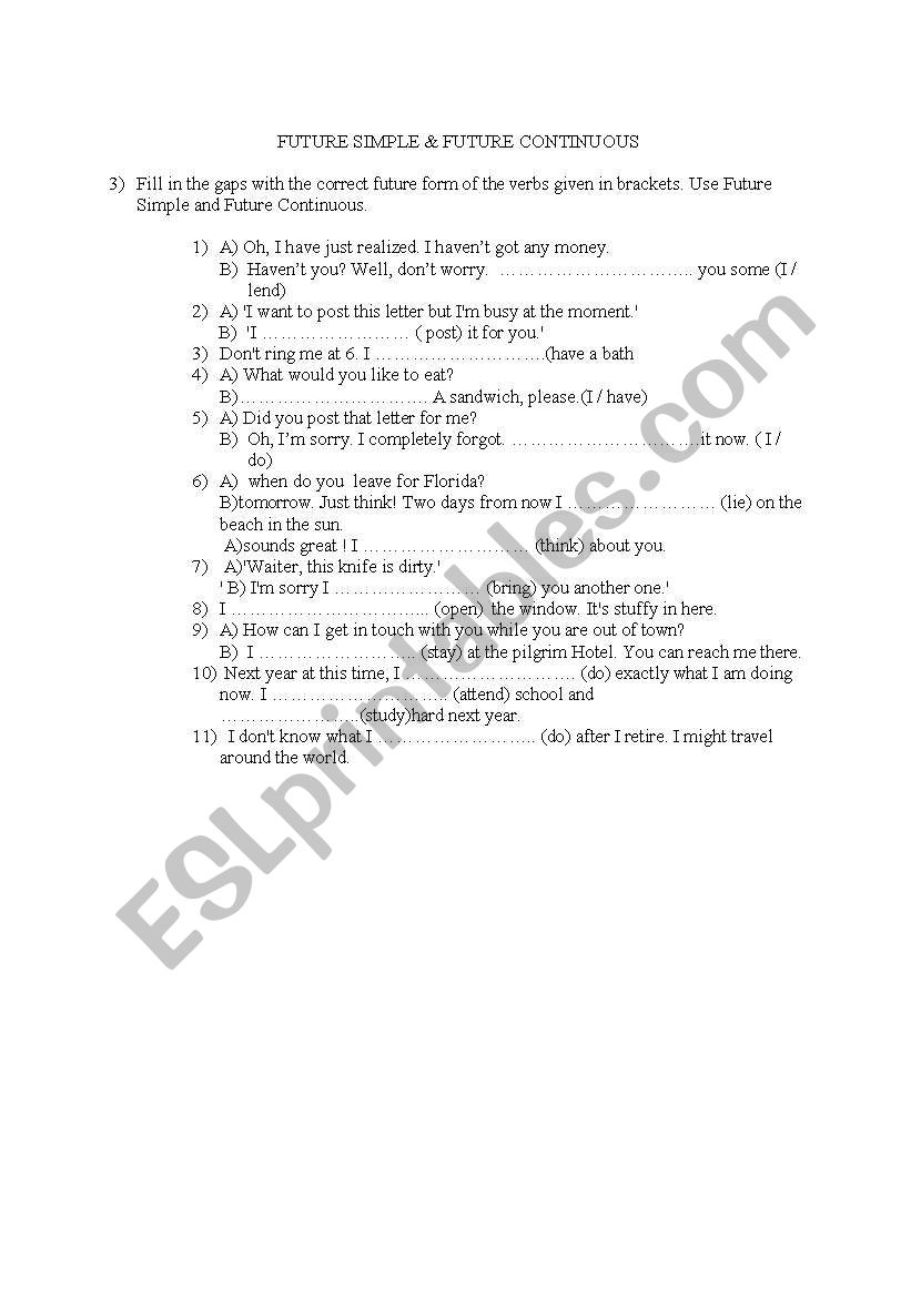 future tense worksheet
