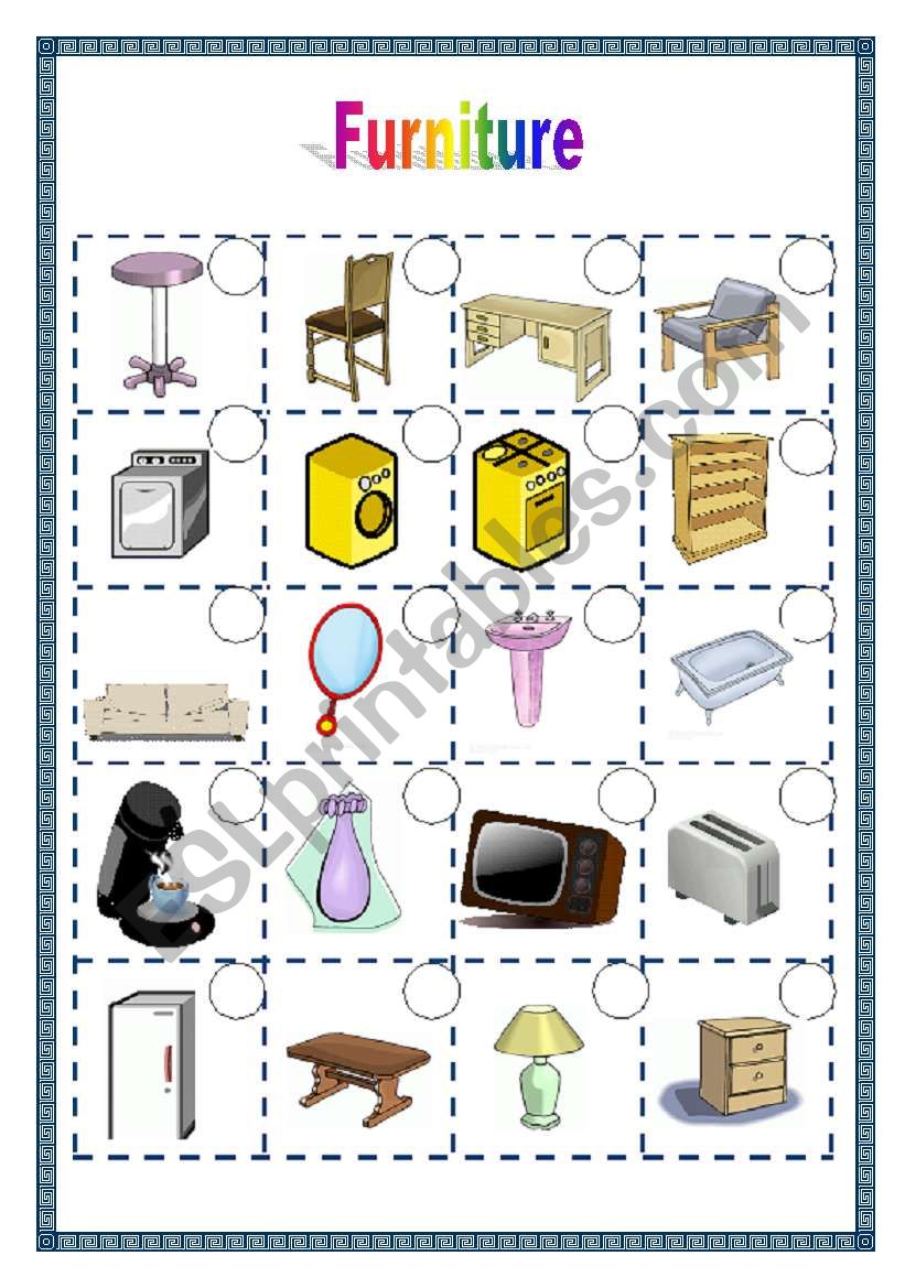 Furniture 1/2  (05.05.09) worksheet