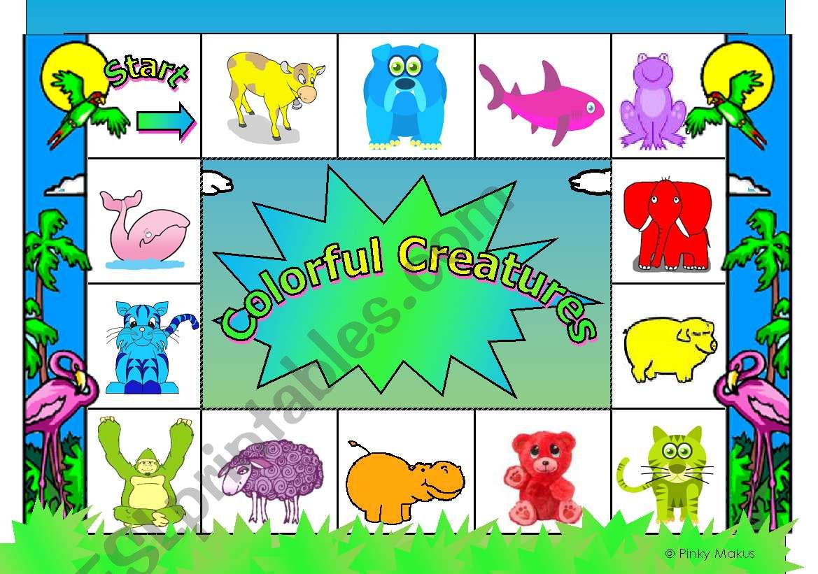 Colorful Creatures Animal Game - (Ideas on Page 2)