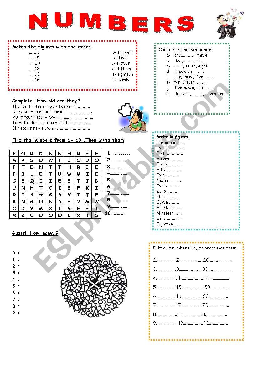 number-fact-worksheets