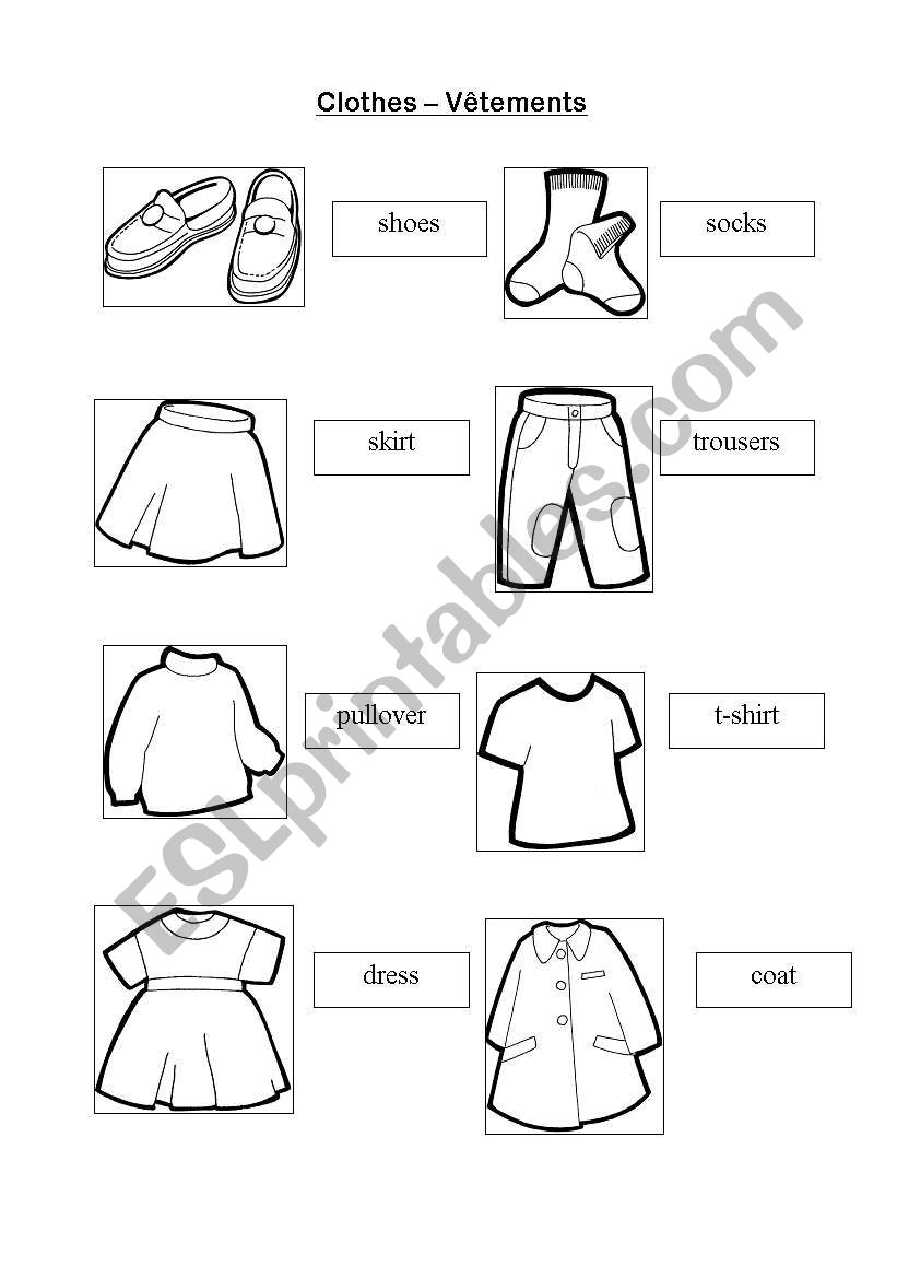 Clothes worksheet