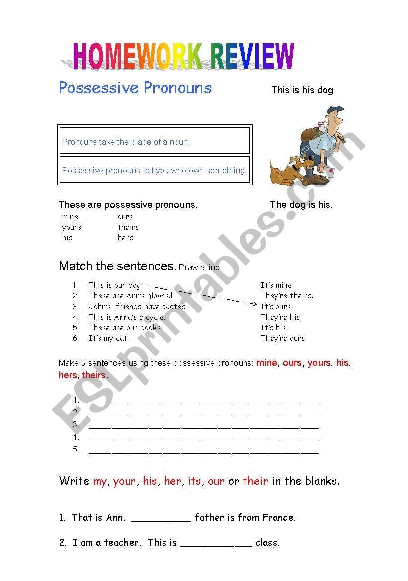 pronouns worksheet