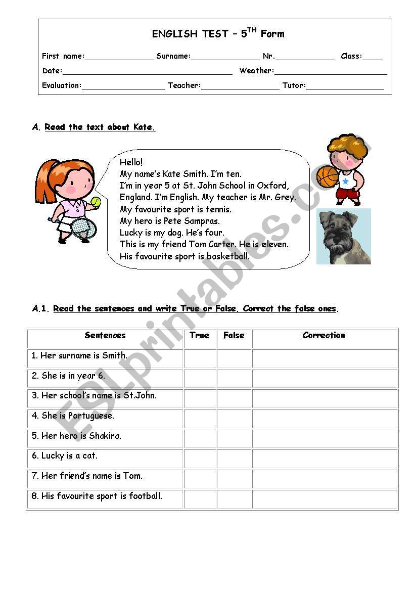 English Test_Verb To be worksheet