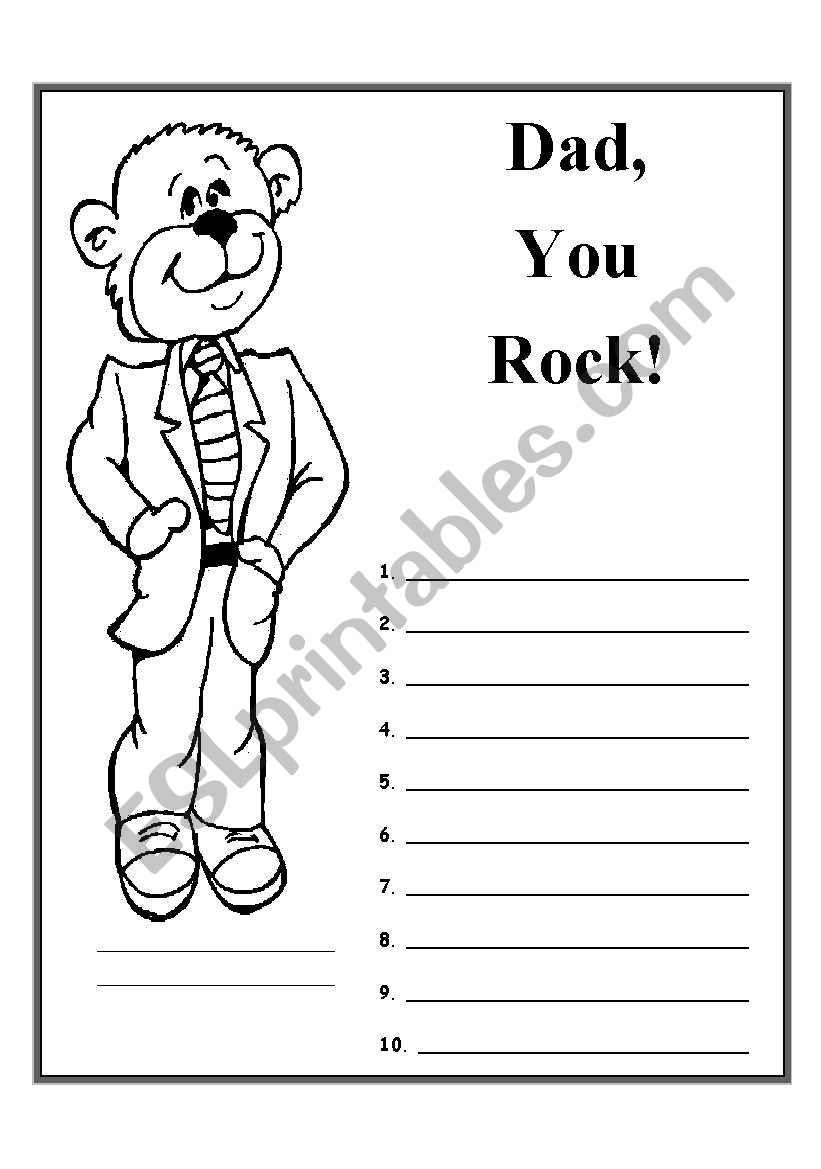 Fathers Day worksheet