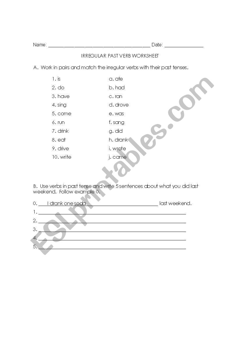 Irregular plurals and past tenses