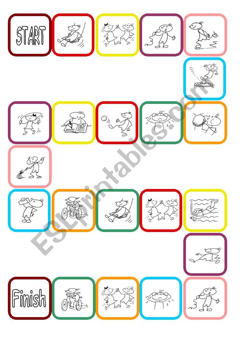 Boardgame with dice worksheet