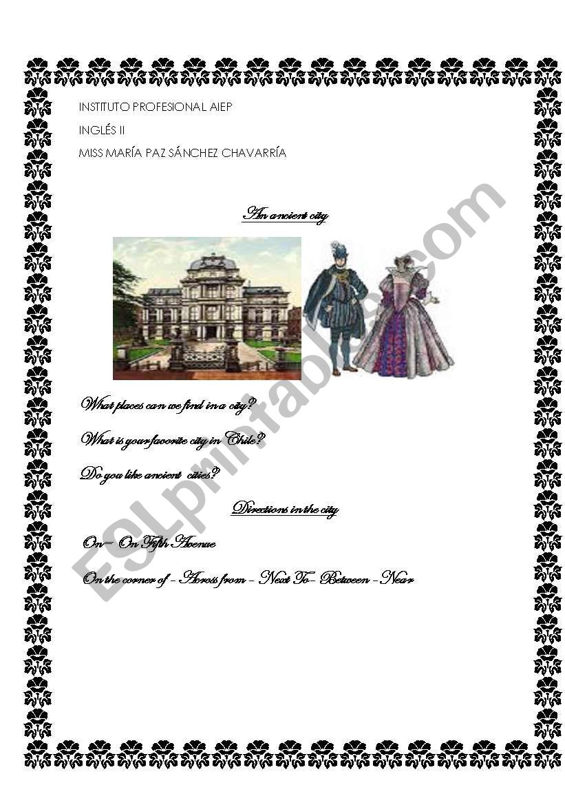An ancient city  worksheet