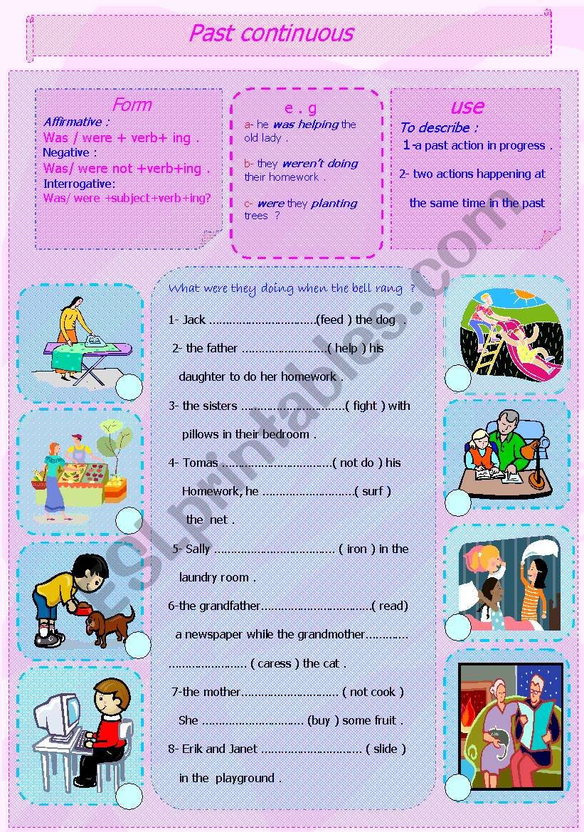 past continuous worksheet