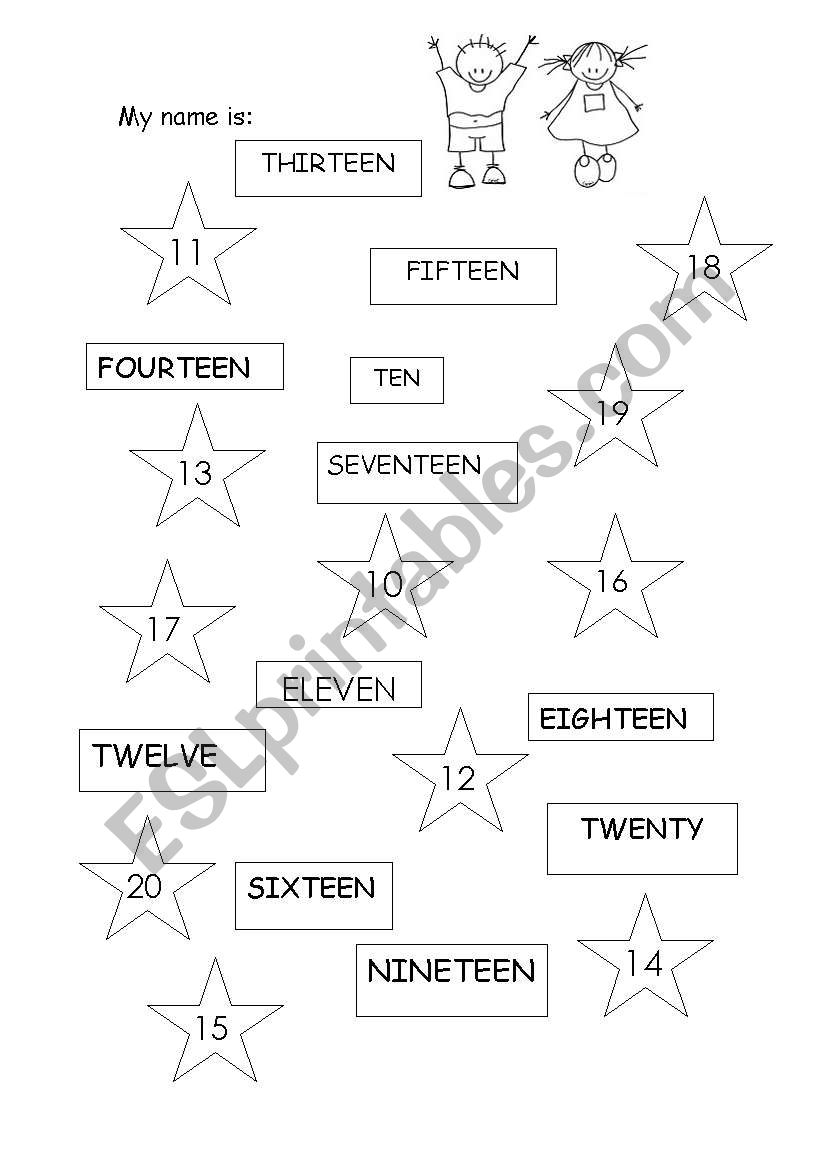 Numbers 10-20 worksheet