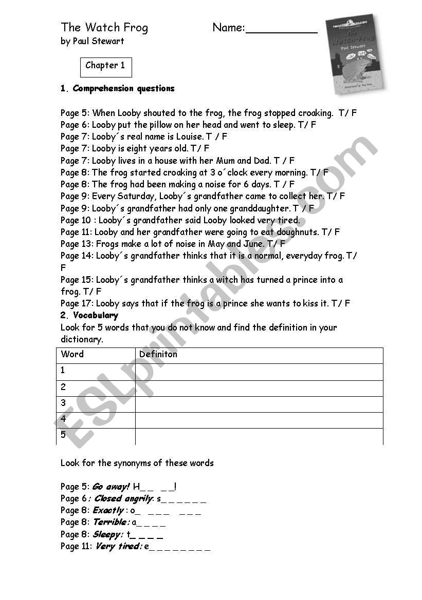 The Watch Frog  worksheet