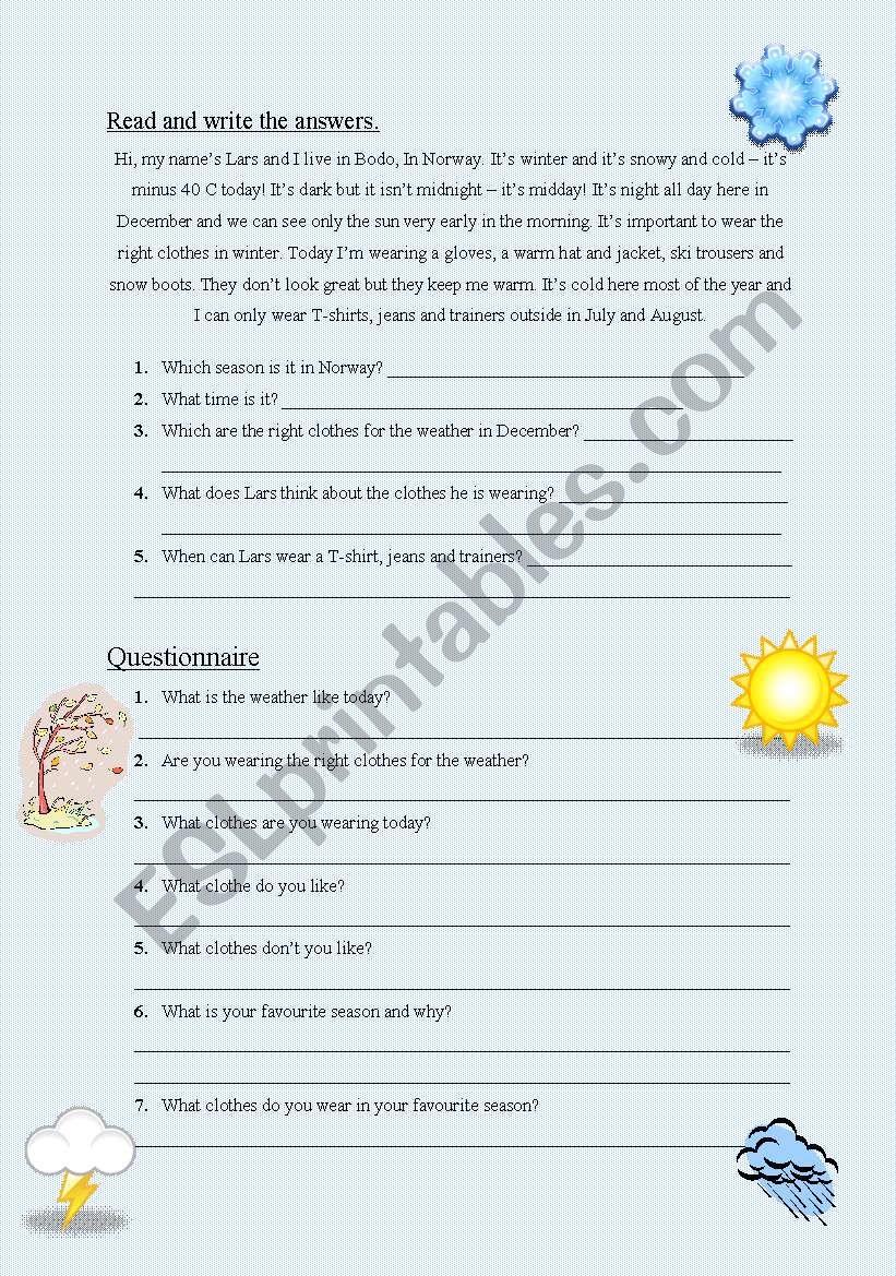 Weather :)  worksheet