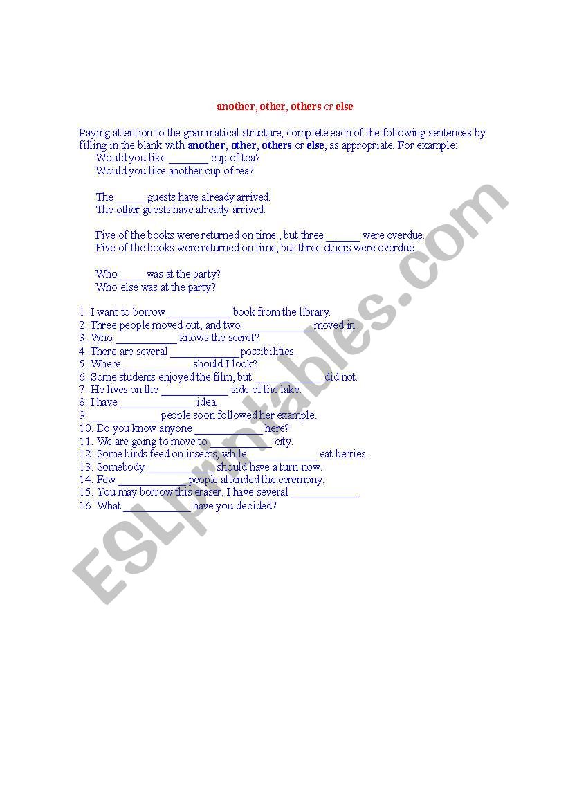 adjectives worksheet