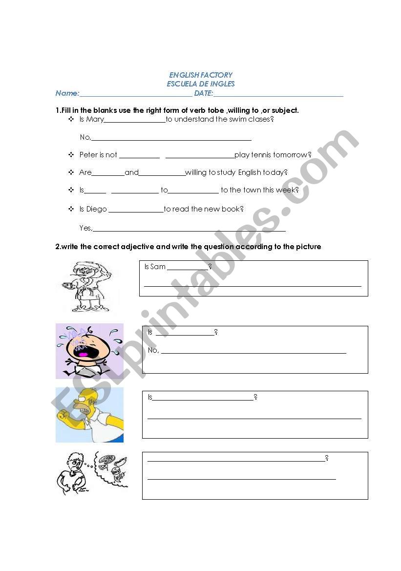 review about verb to be and prepositions