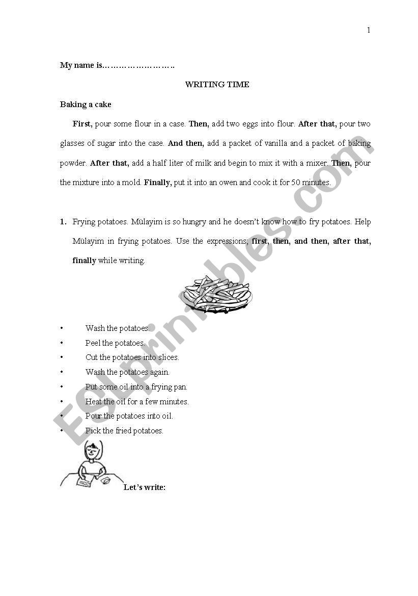 Process paragarph worksheet