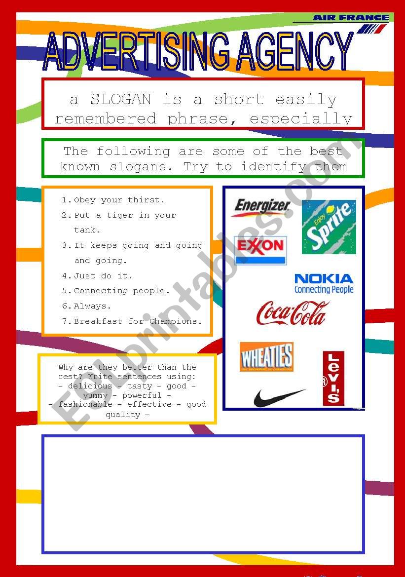 ADVERTISING AGENCY worksheet