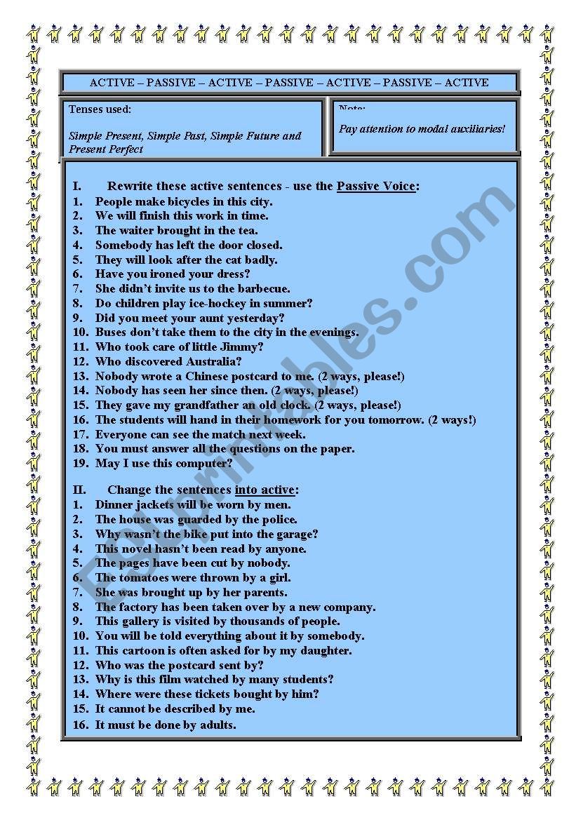 Active - Passive test or practice 2.