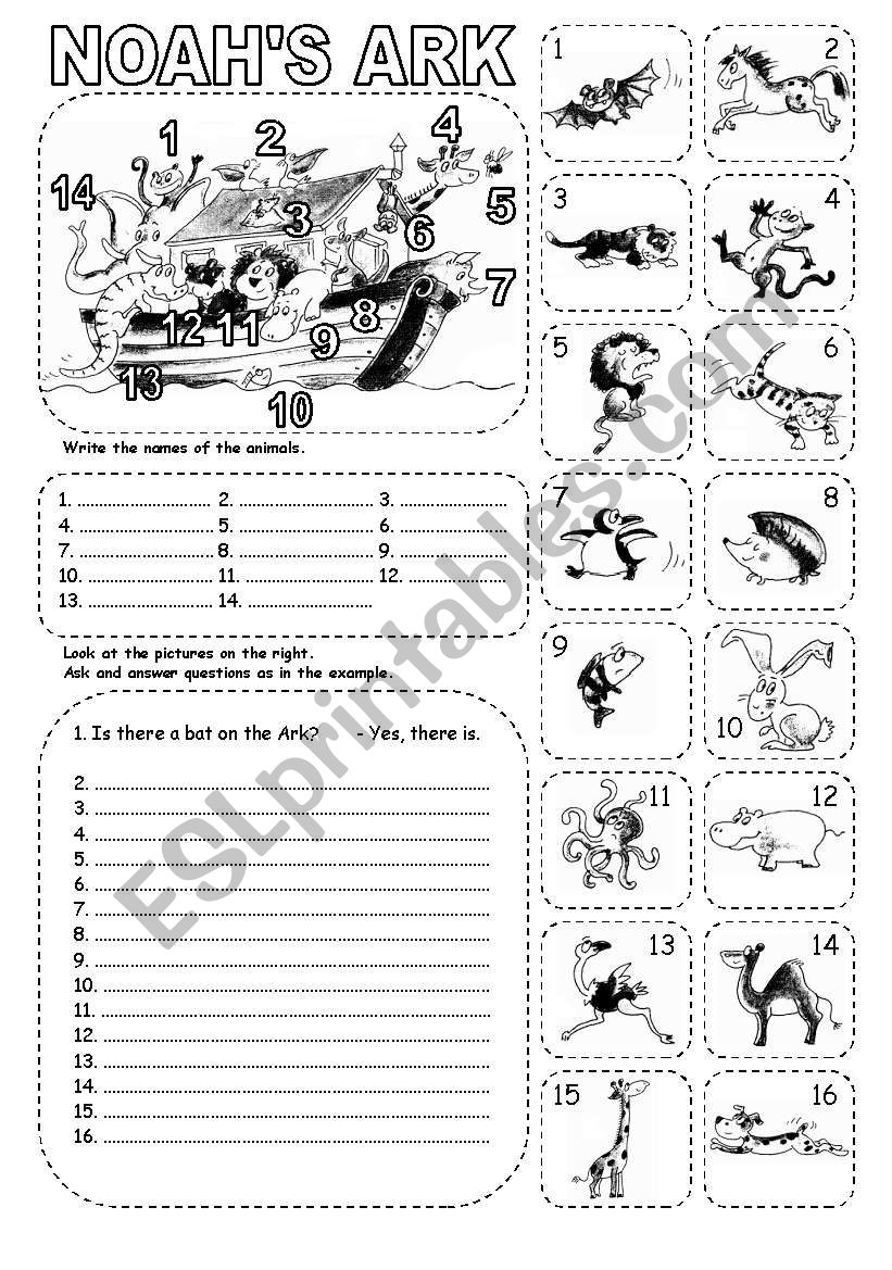 NOAHS ARK (2) worksheet