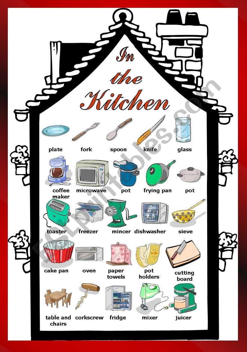 In the kitchen worksheet