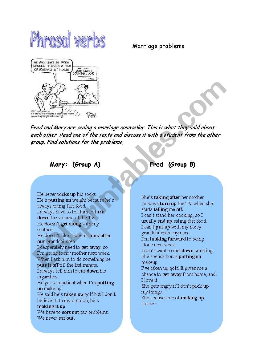 phrasal verbs worksheet