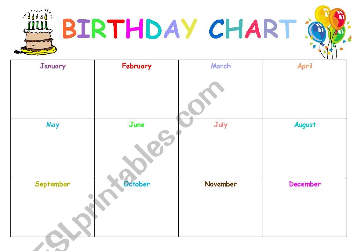birthday chart worksheet