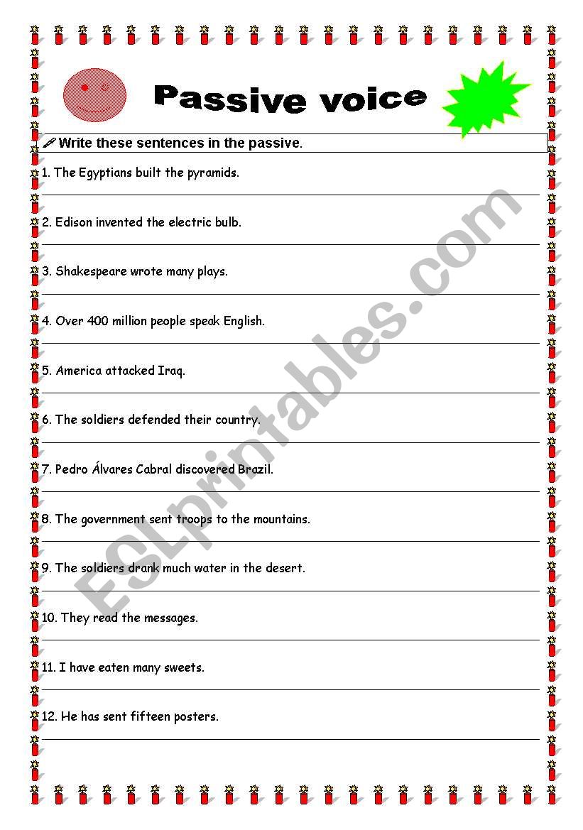 Passive Voice exercises worksheet