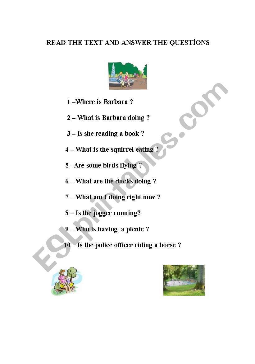 questions of reading worksheet