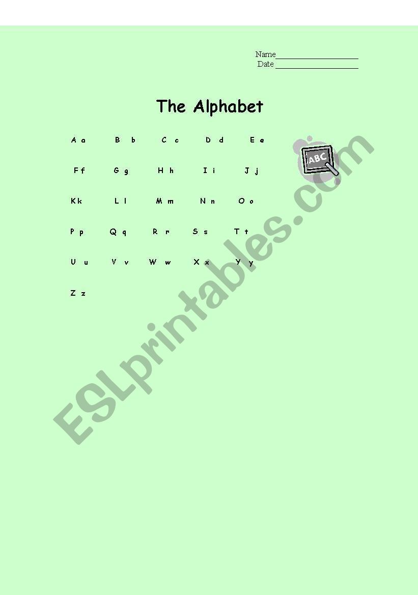 The Alphabet worksheet