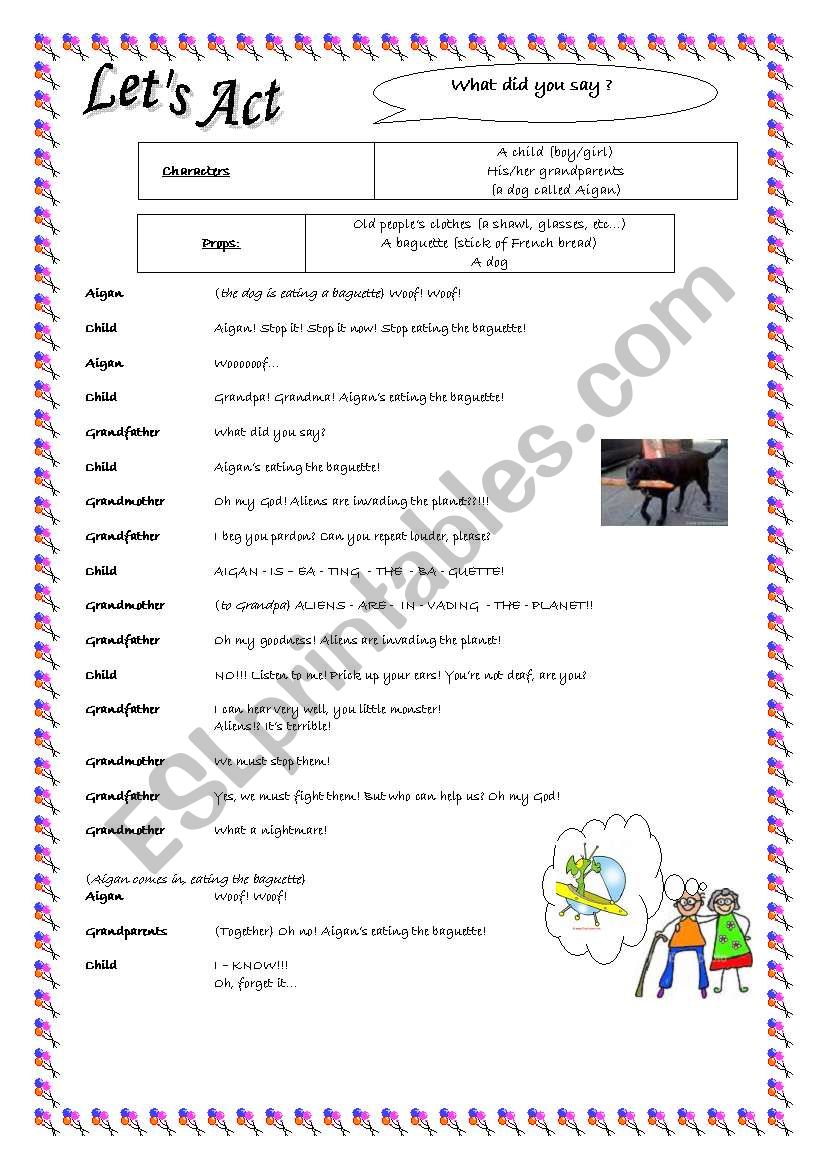 Drama  worksheet